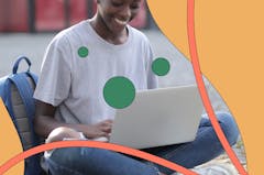 Woman working on a laptop