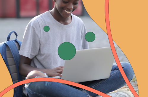 Woman working on a laptop