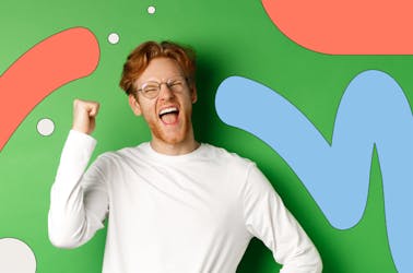 Man celebrating