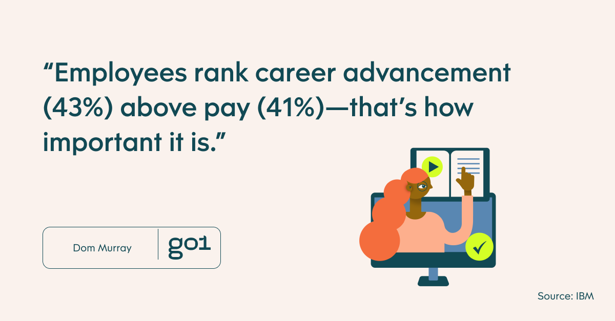 employees ranked career advancement above pay—that’s how important it is.