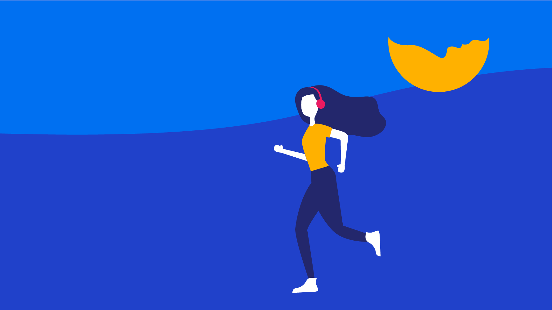 Woman running with beyond blue logo