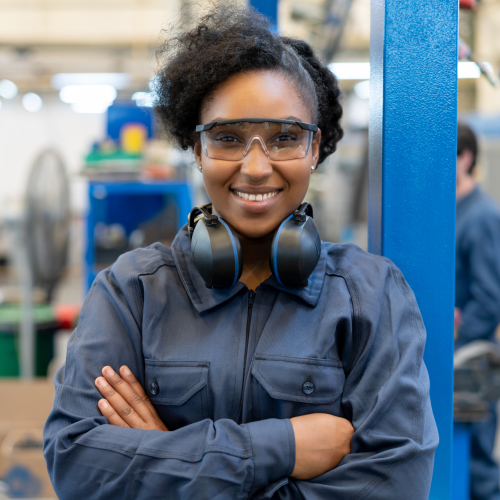 Image of a smiling frontline worker