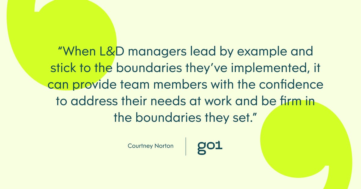 Pull quote about L&D boundaries at work