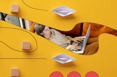Woman working on a laptop