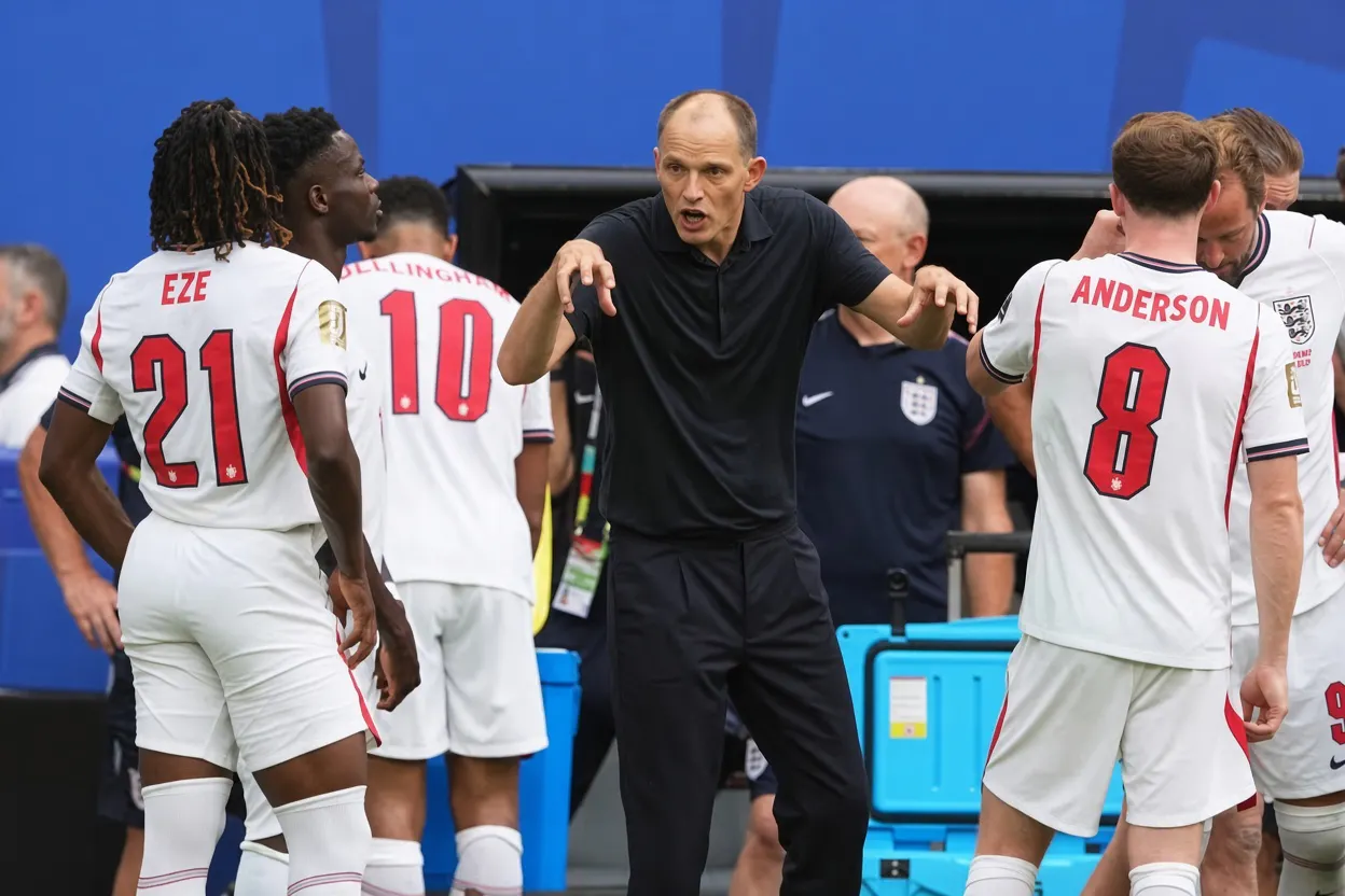Tuchel giving out tactics to his team