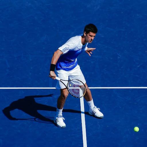 Novak Djokovic during a tennis game.