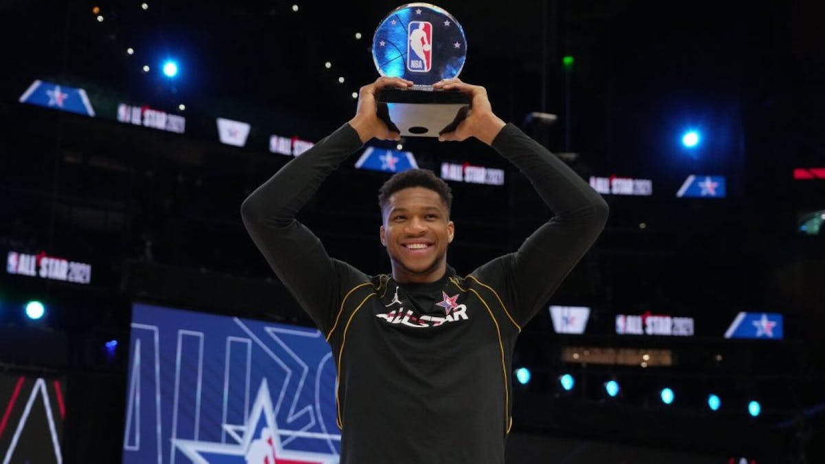 Giannis with an All-Star MVP award