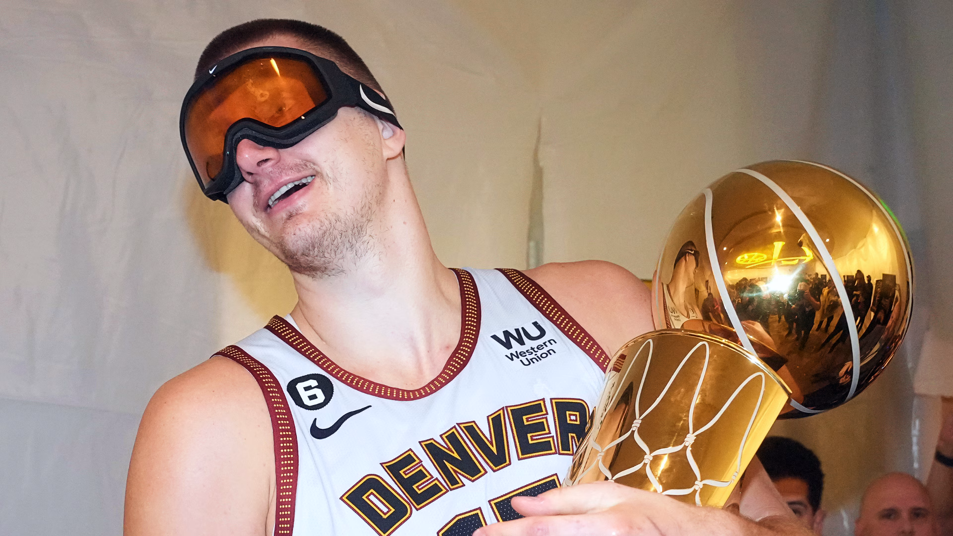 Jokic celebrating his championship