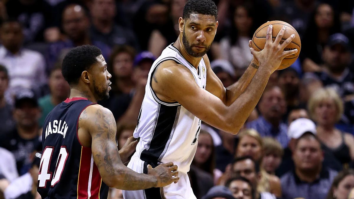 Tim guarded by Udonis Haslem