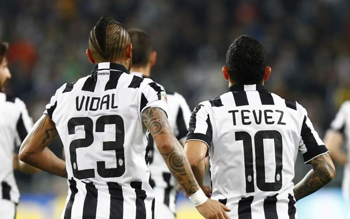 Arturo Vidal and Carlos Tevez
