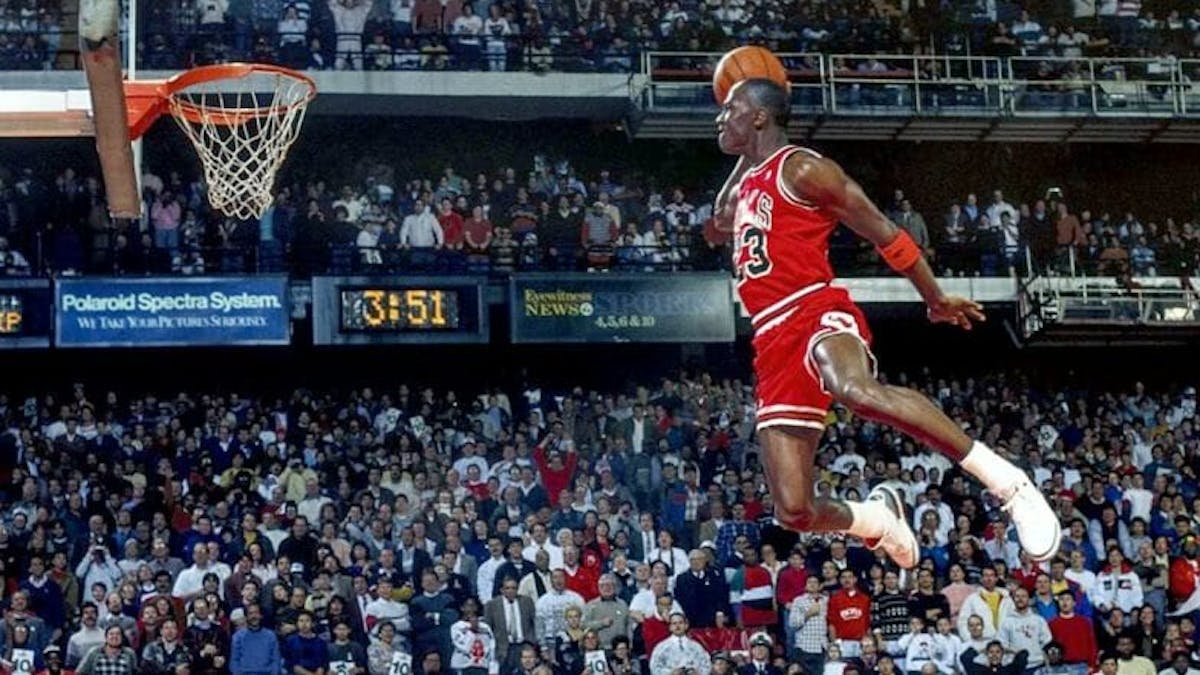 Micheal Jordan legendary dunk