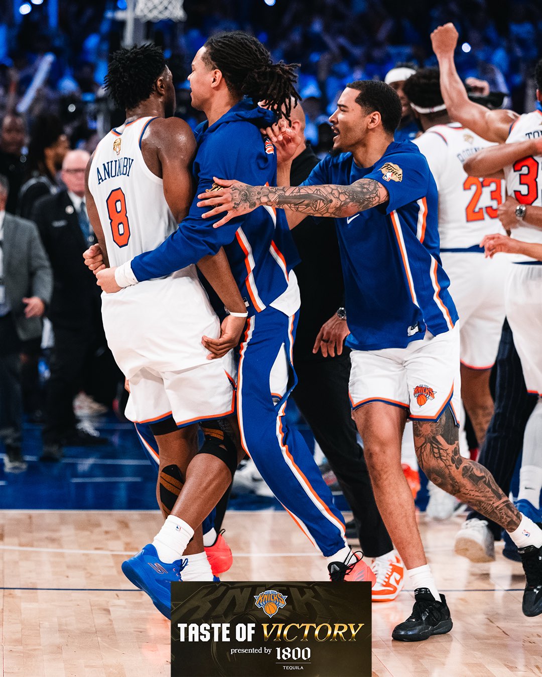 Knicks celebrating