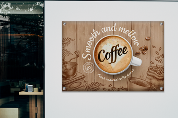 Tuinposter Spandoek Reclame Koffie