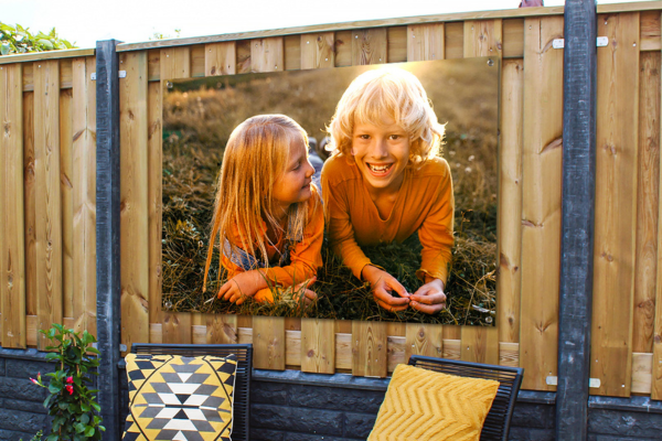 Tuinposter Kinderen Schutting