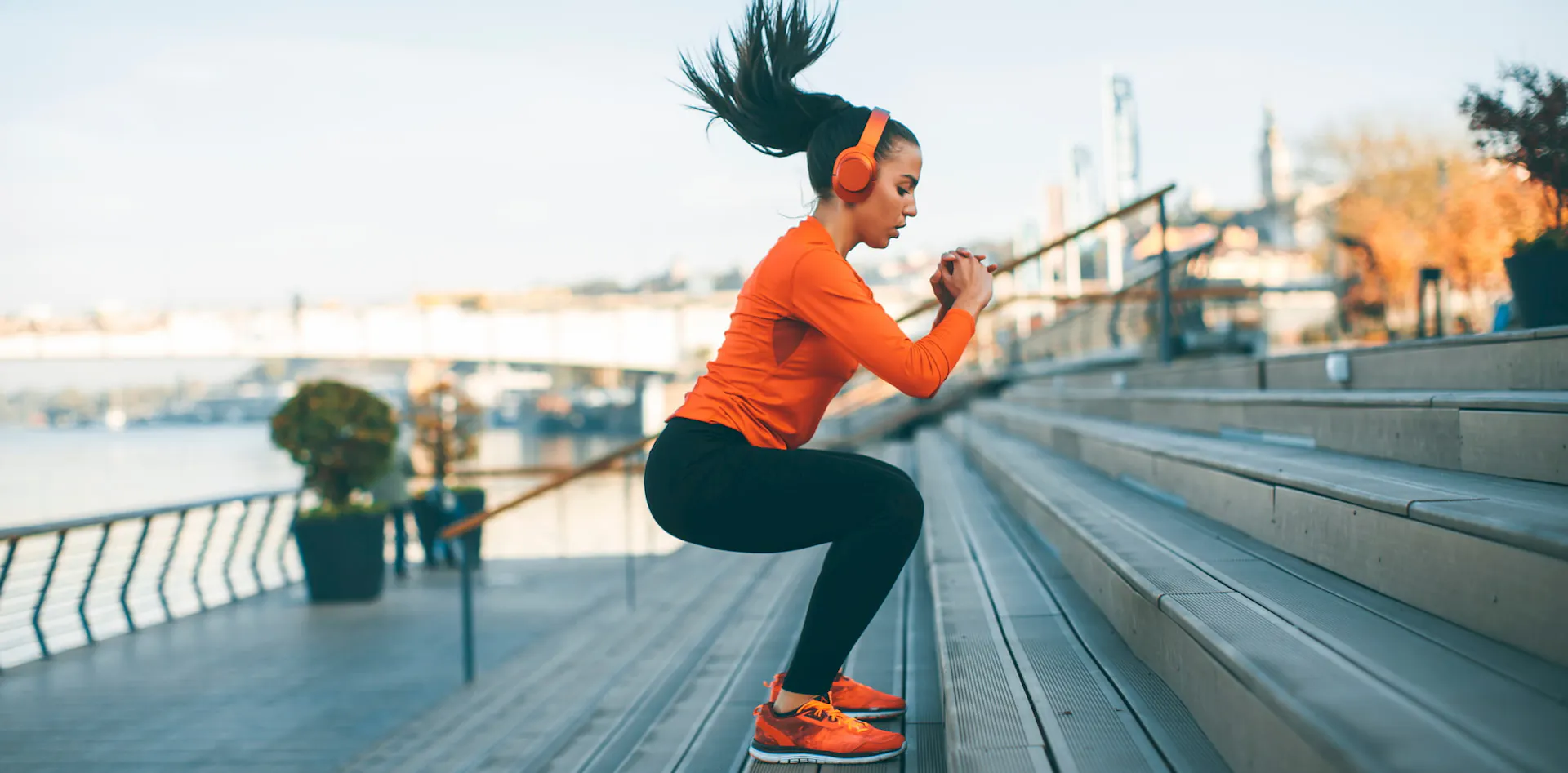 A woman exercising