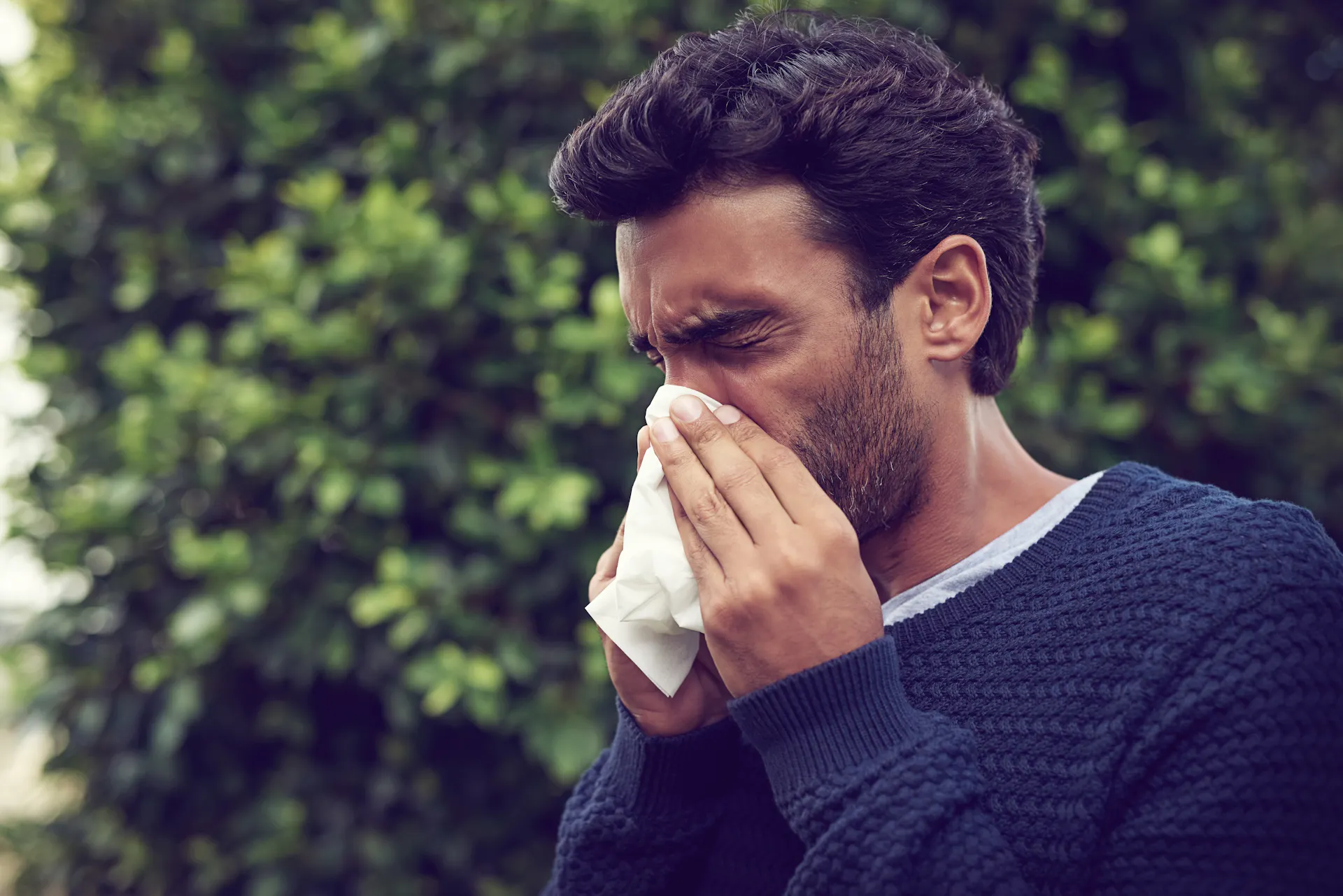 Man with allergies