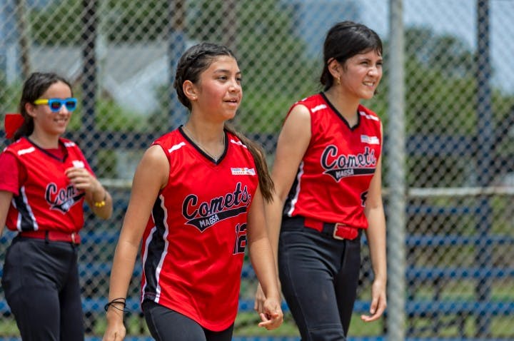 Teammates of young girls