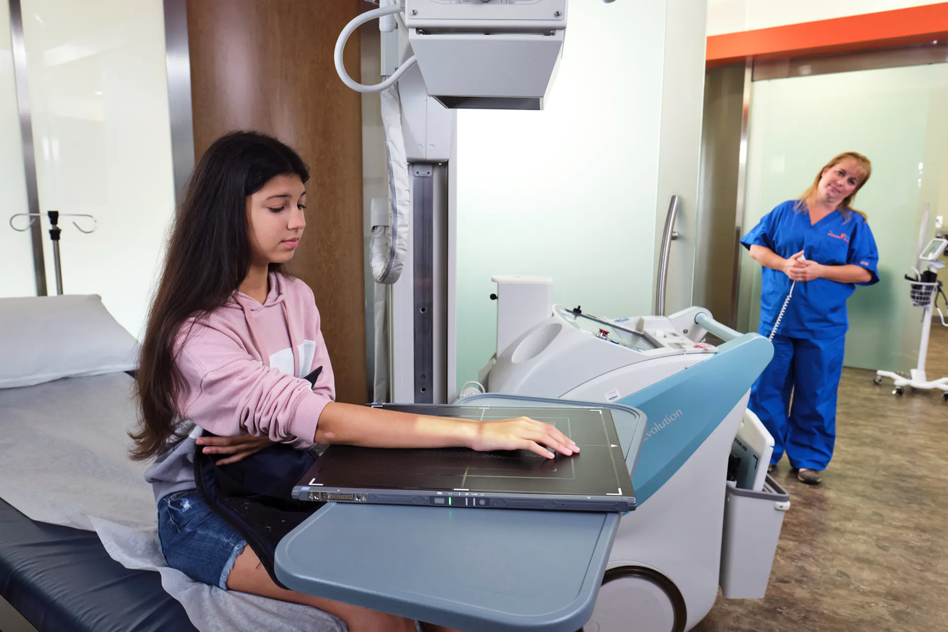 Patient receiving x-ray at a GoHealth Center