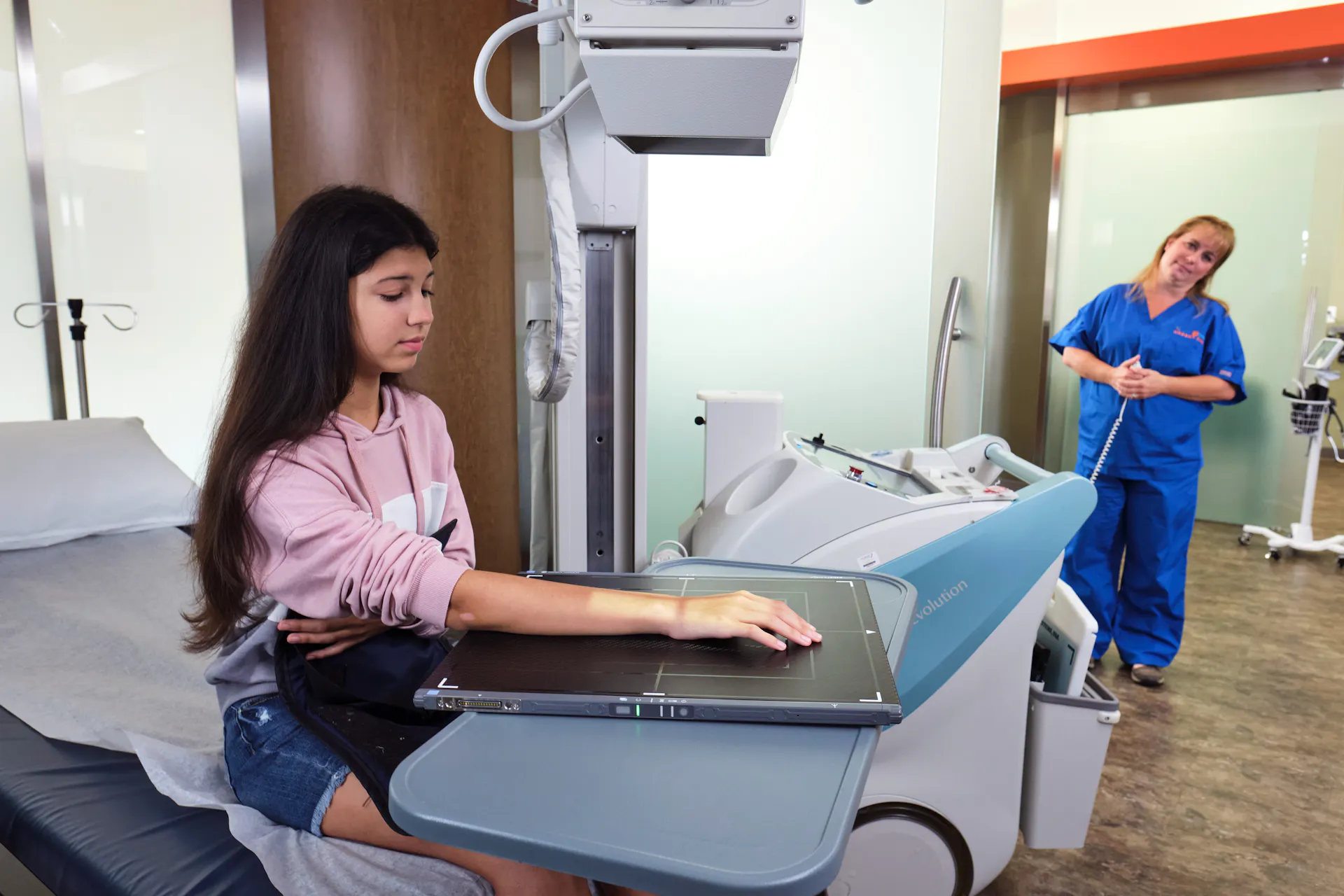 Patient receiving x-ray at a GoHealth Center
