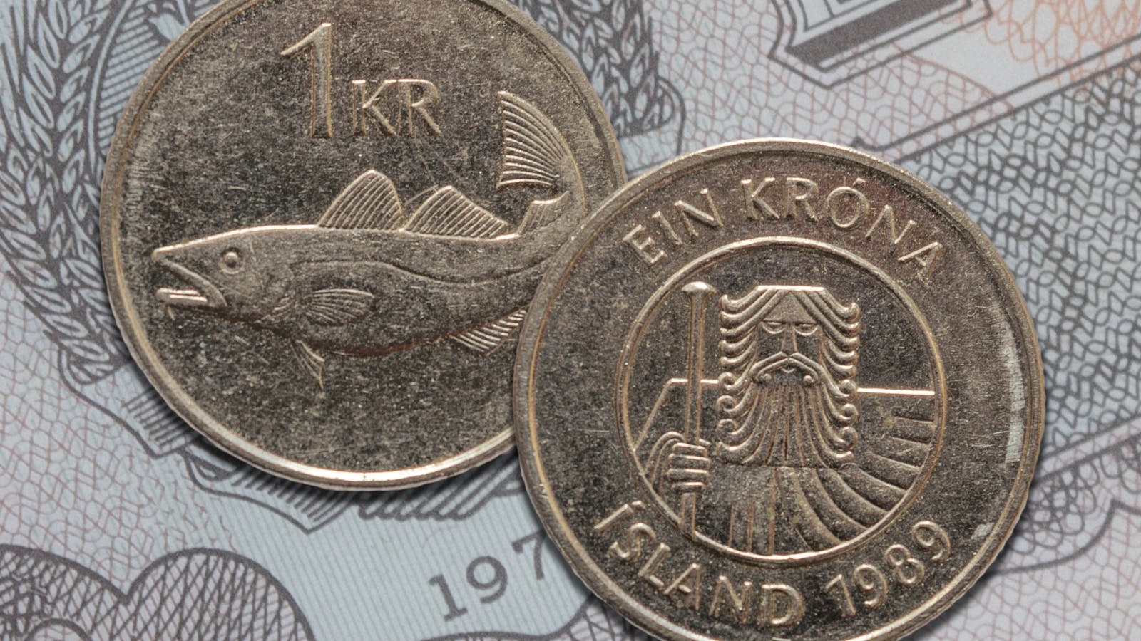 Silver coin of Icelandic Króna.