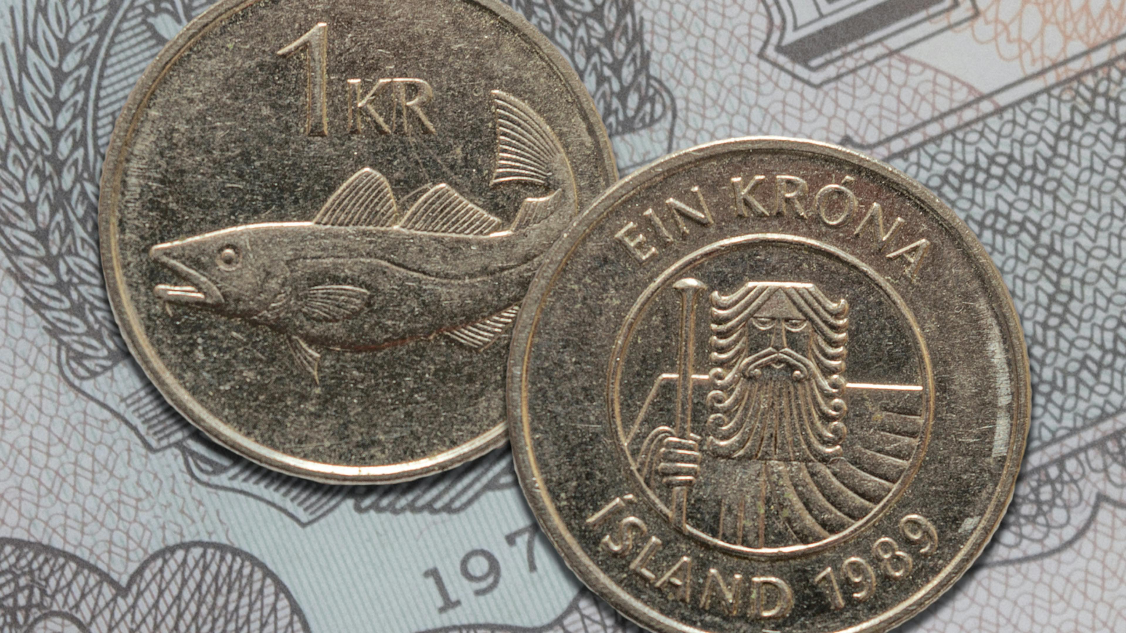Silver coin of Icelandic Króna.