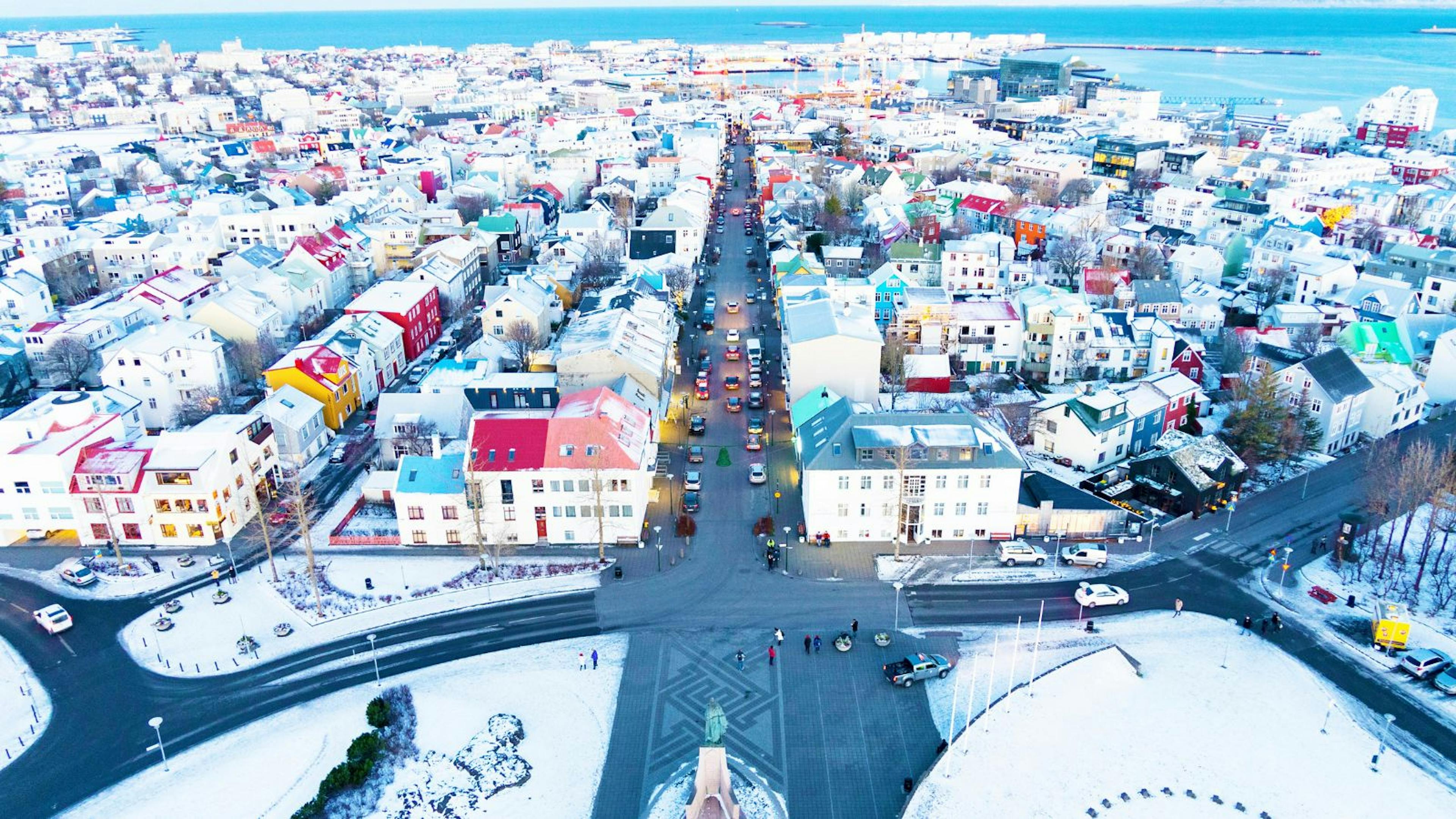View over Reykjavik streets.