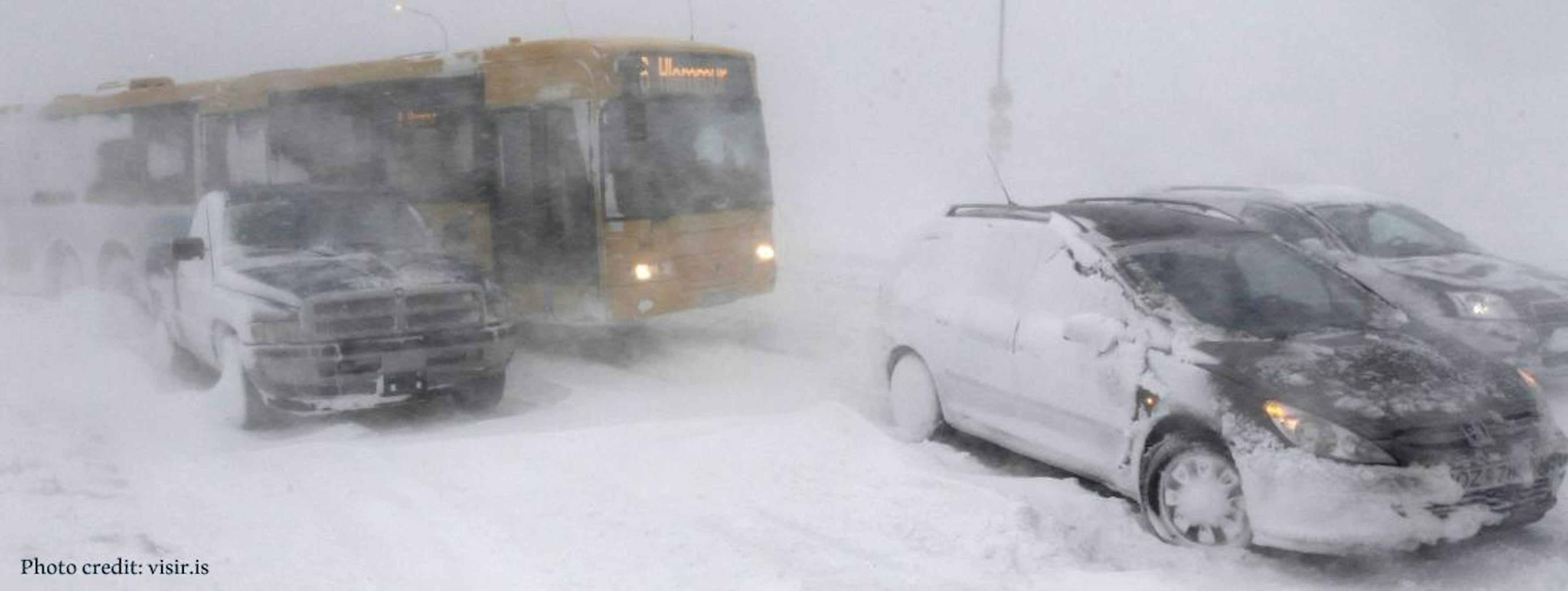 Driving during winter in Reykjavik
