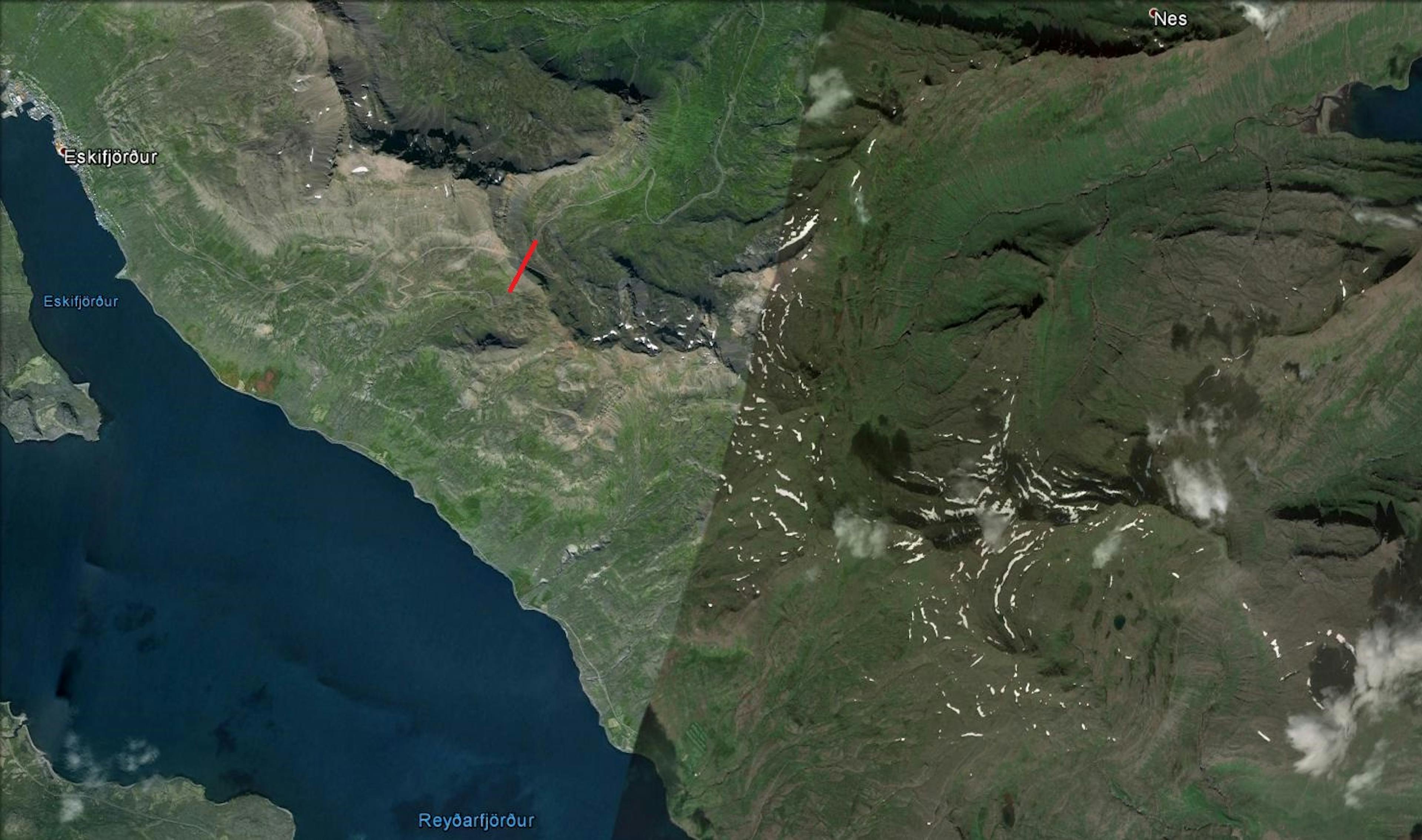Oddsskarð tunnel in East Iceland