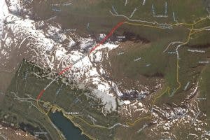 Map of the Norðfjarðargöng tunnel in Iceland