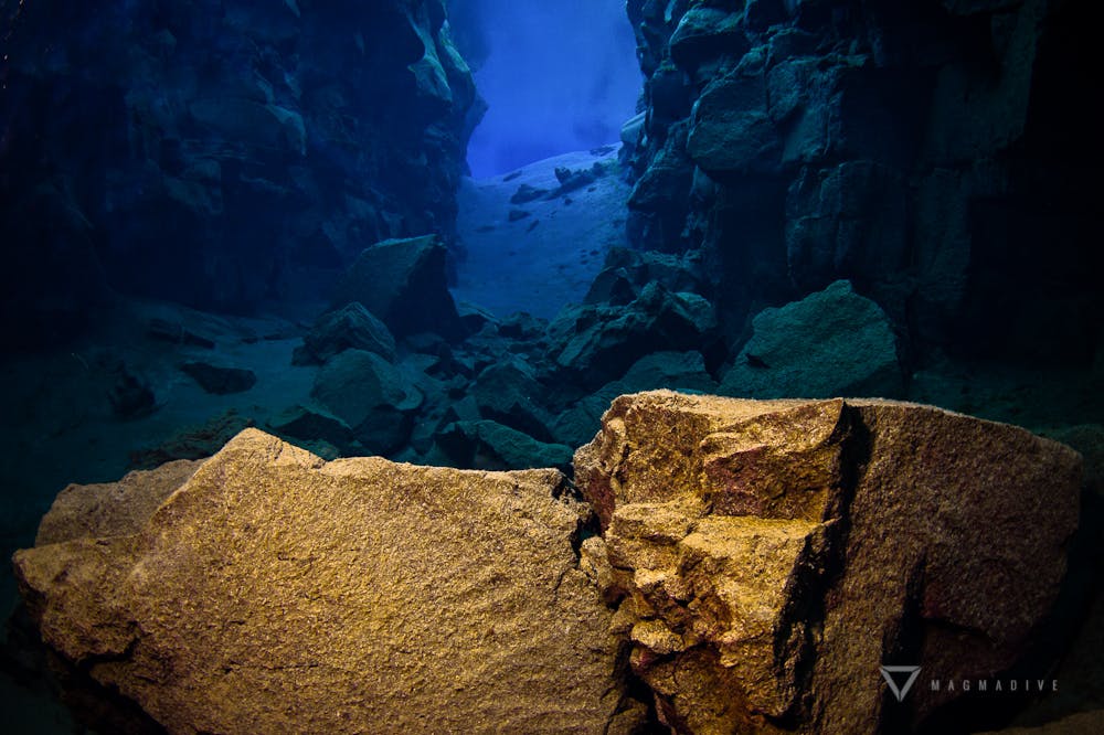 snorkeling in Silfra, Iceland