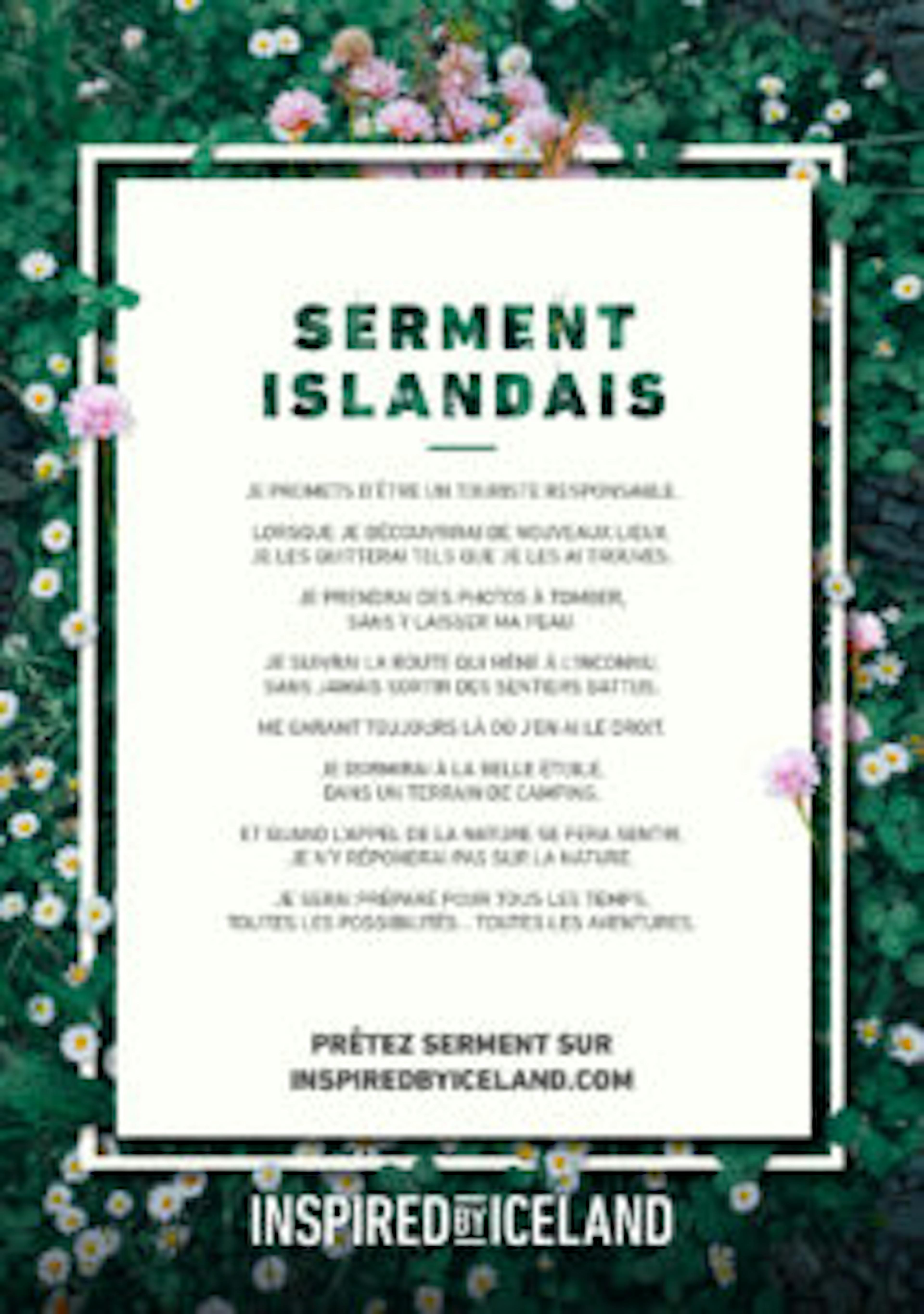 The Icelandic Pledge in French - L'engagement islandais