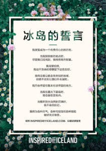 The Icelandic Pledge in Chinese - 冰岛承诺