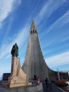 Hallgrimskirkja in the middle of Reykjavik