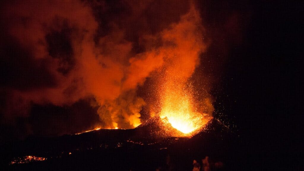 The 2010 eruption of the Eyjafjallajökull volcano in Iceland.