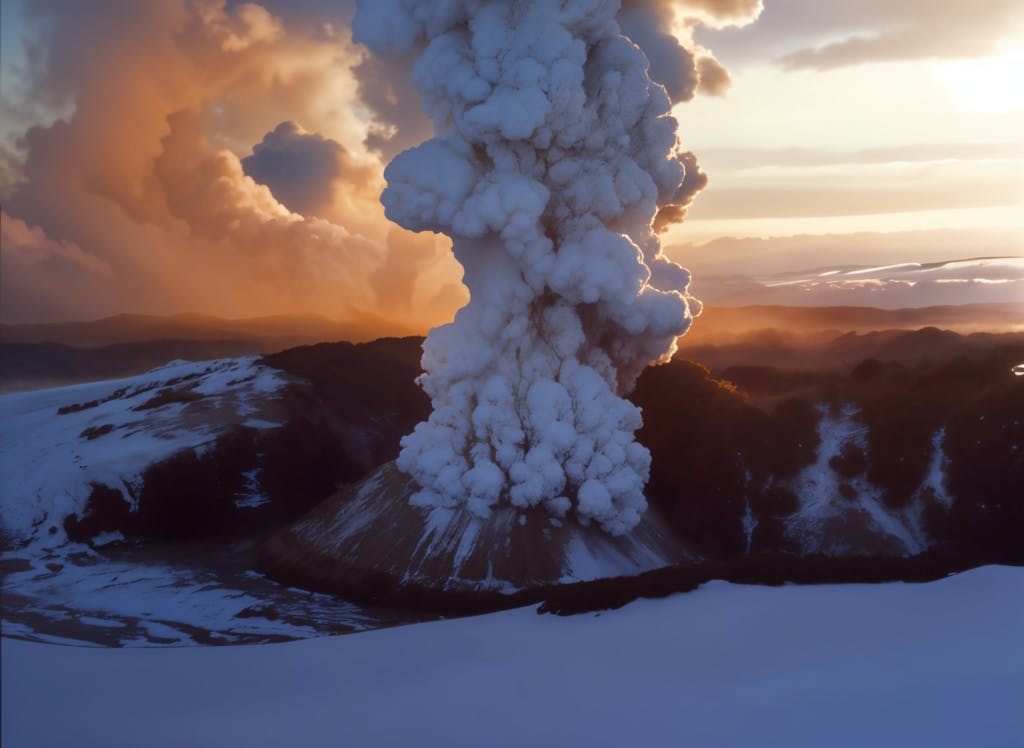 Grímsvötn volcano eruption in Iceland
