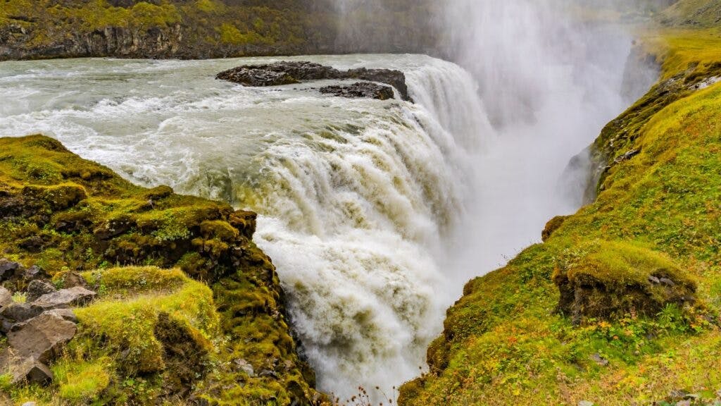Gullfoss Waterfall seen on the Golden Circle.