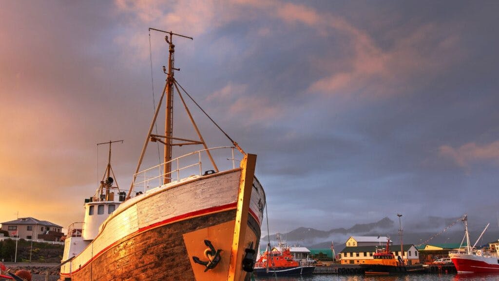 Sunset in Höfn harbor