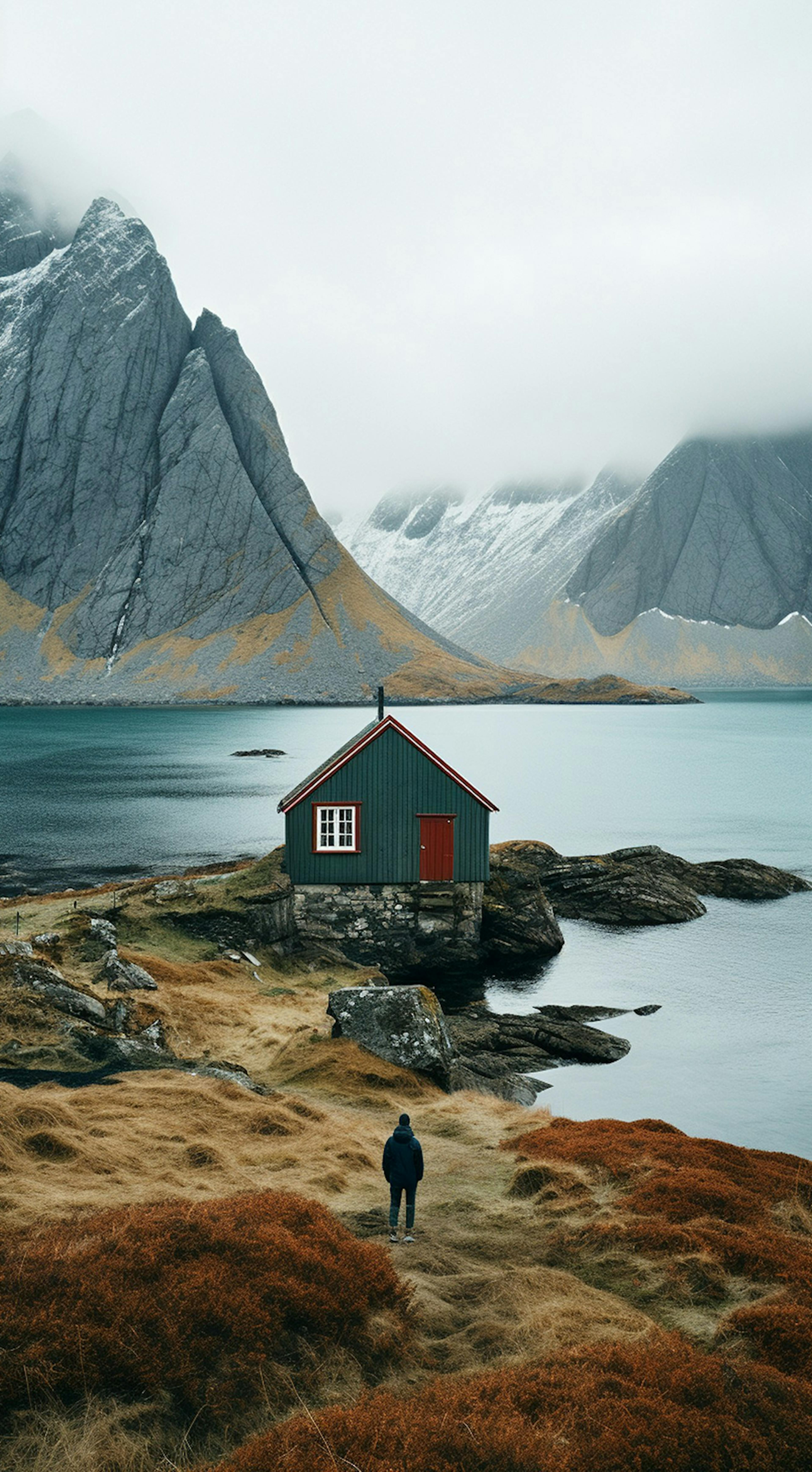 A church by sea in an icelandic fjord