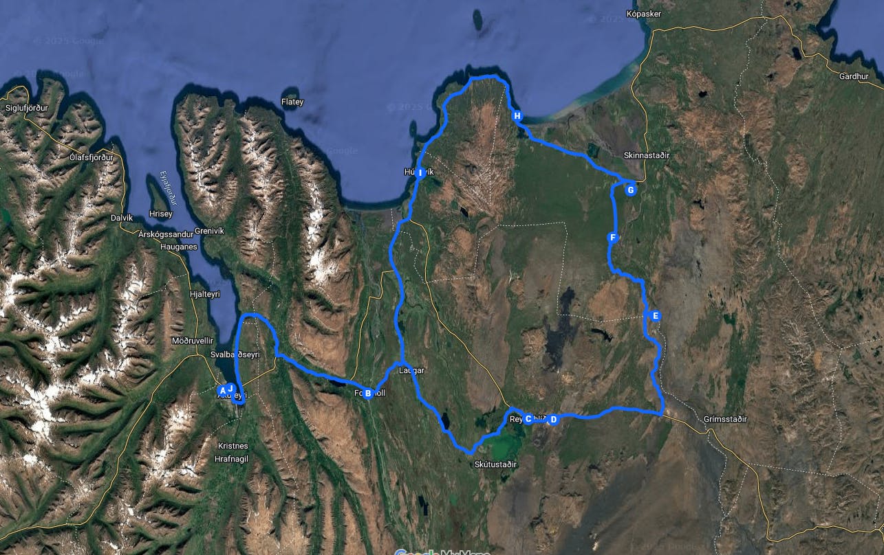 Google Maps image of the Diamond Circle route.