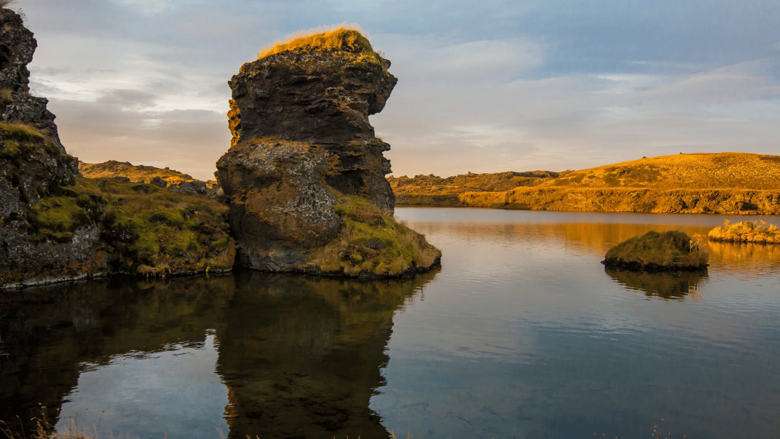 Rock formations on the outskirts of Lake Mývatn.