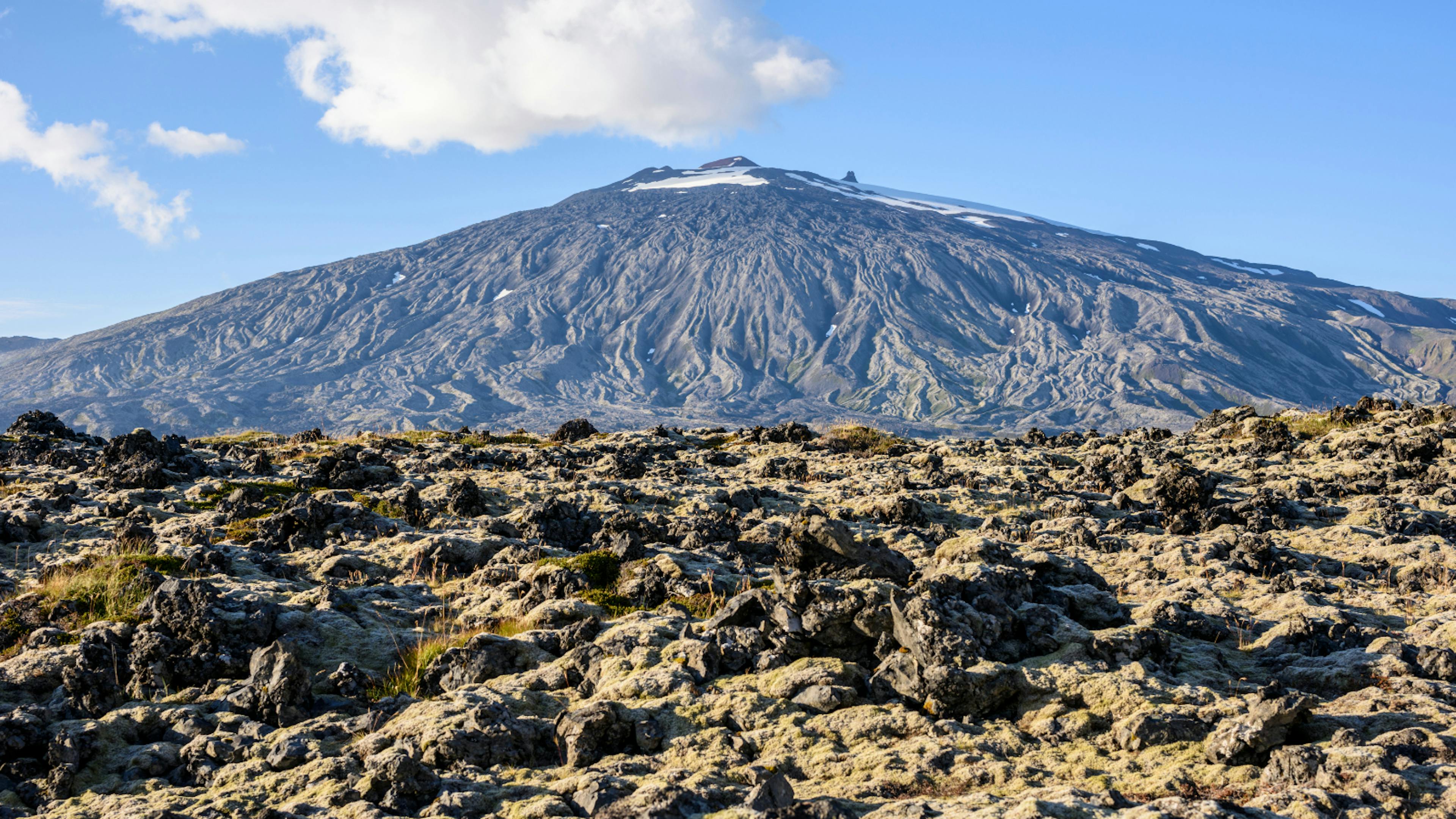 Snæfellsjökull in Iceland, which features in the famous movie Journey to the Center of the Earth