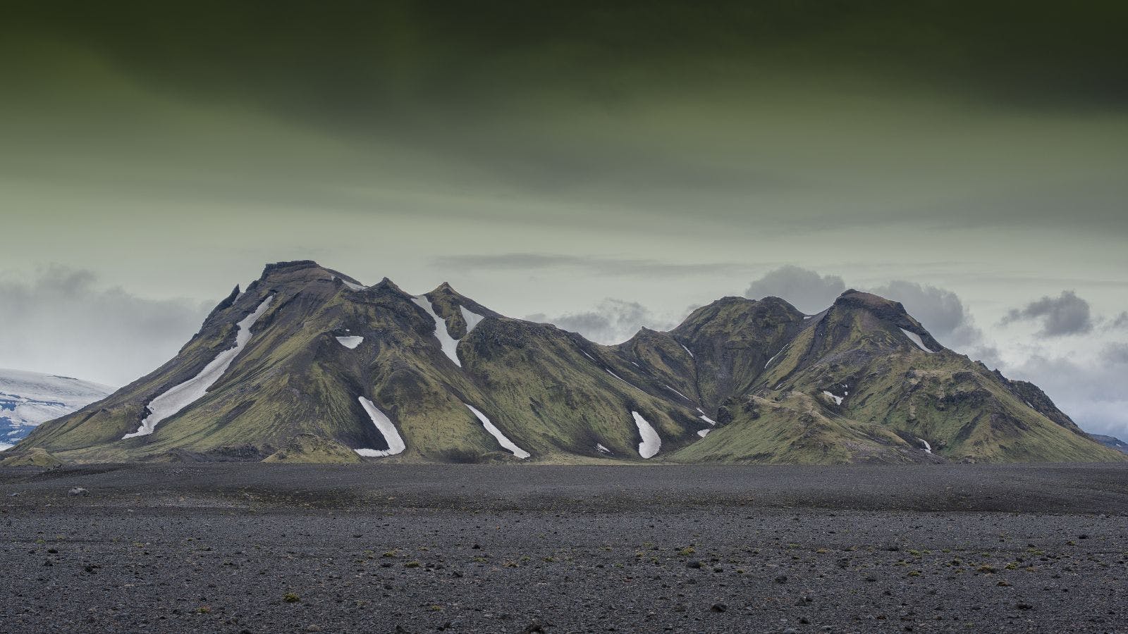 The Highlands of Iceland on a cloudy day.