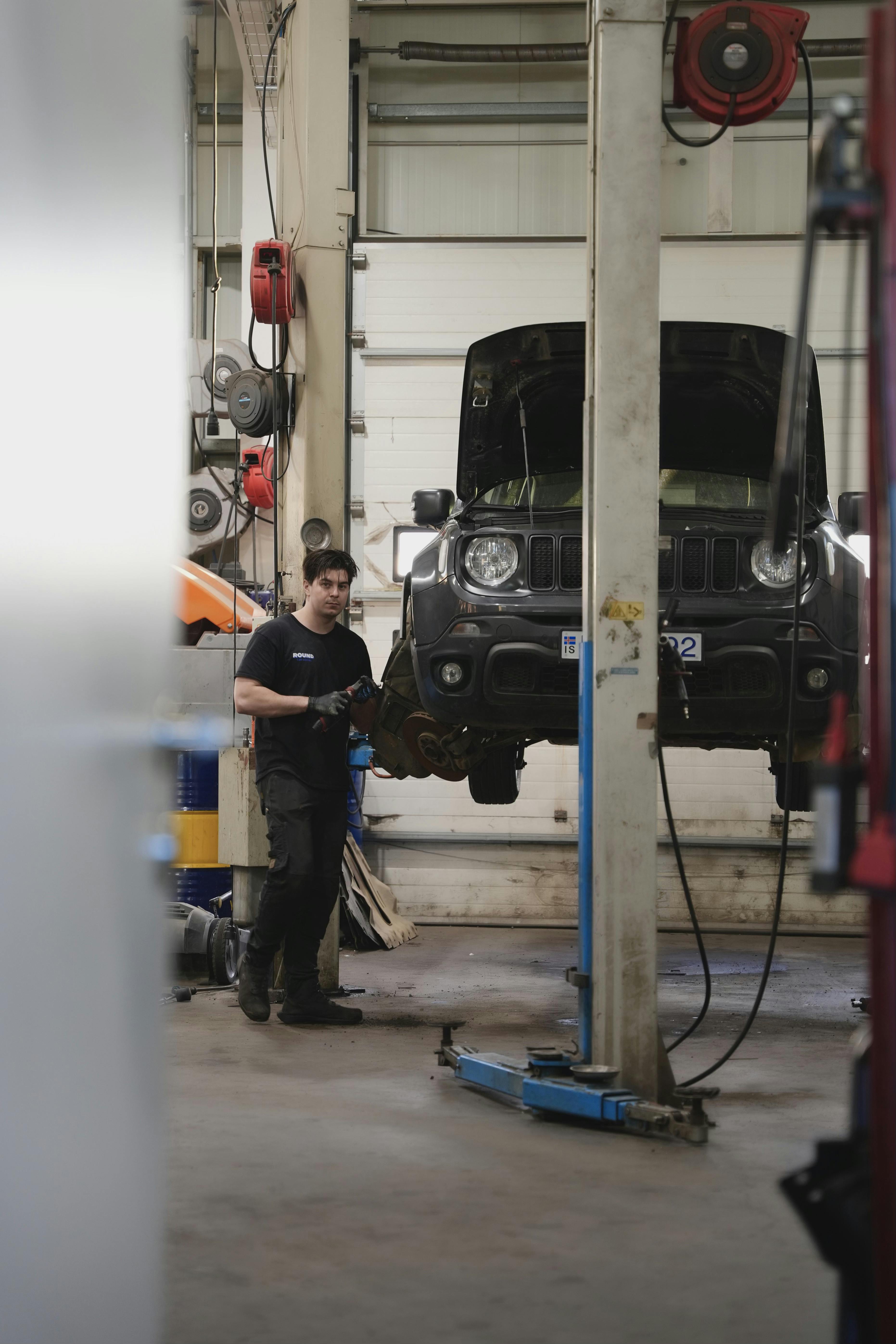 Garage staff at work