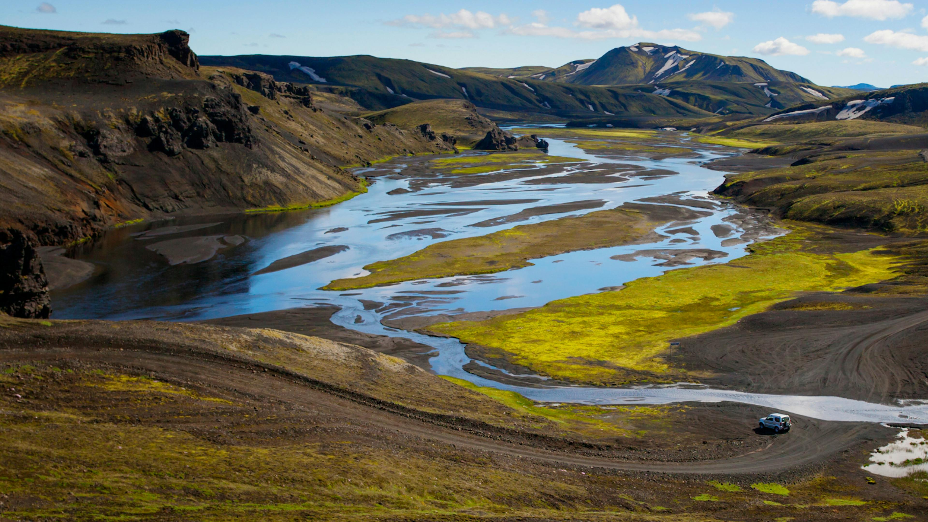 4x4 on an F-Road in the Highlands of Iceland