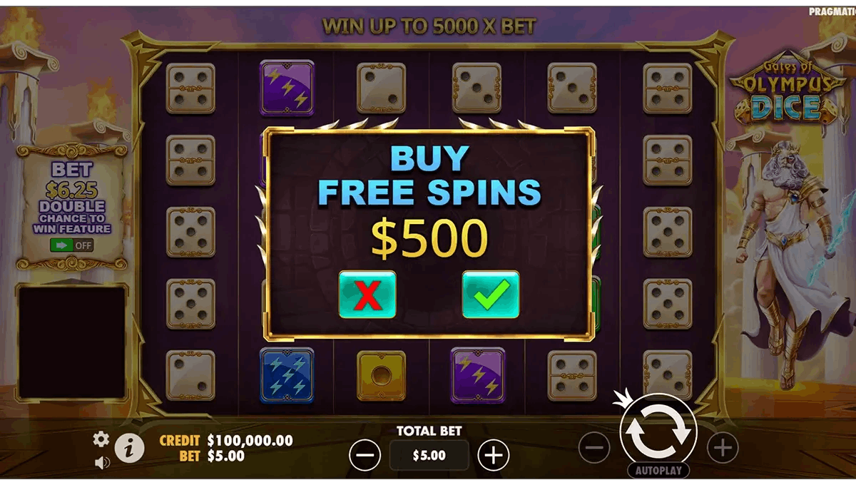 Bonus Buy-functie op slots | Gates of Olympus Dice | Golden Vegas Casino