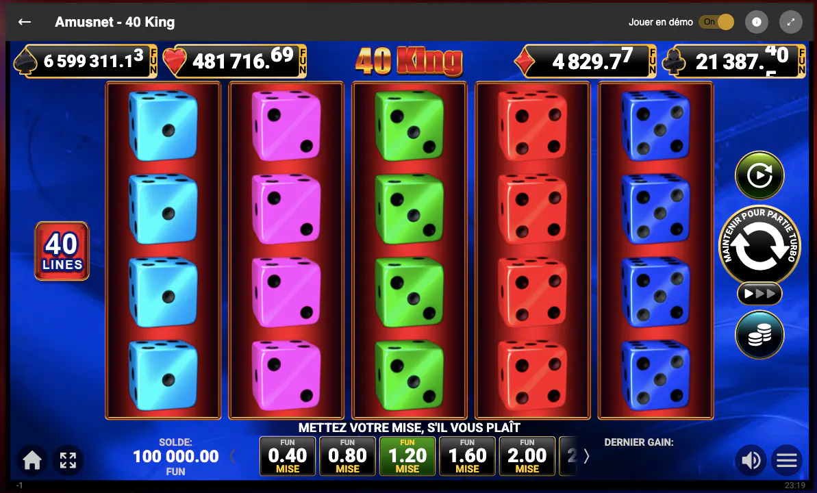 Dice slots | 40 King van Amusnet | Golden Vegas Casino