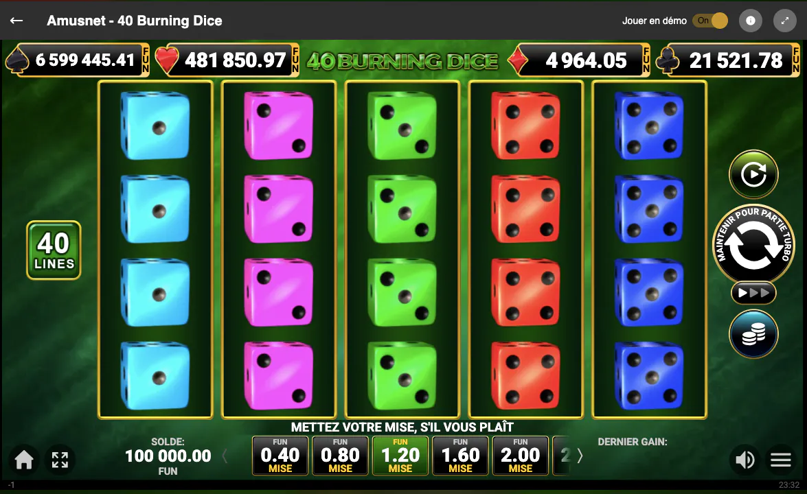 Dice slots | 40 Burning Dice van Amusnet | Golden Vegas Casino