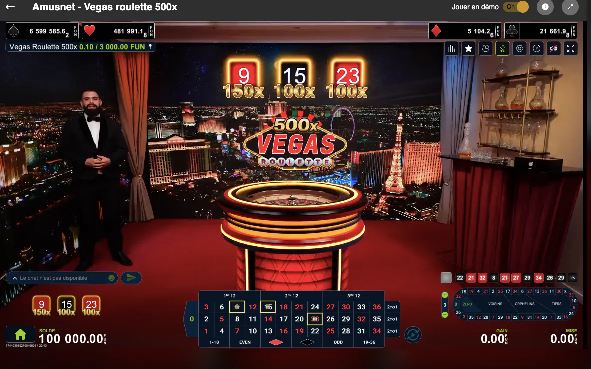 Roulette online | Vegas Roulette 500X van Amusnet | Golden Vegas Casino