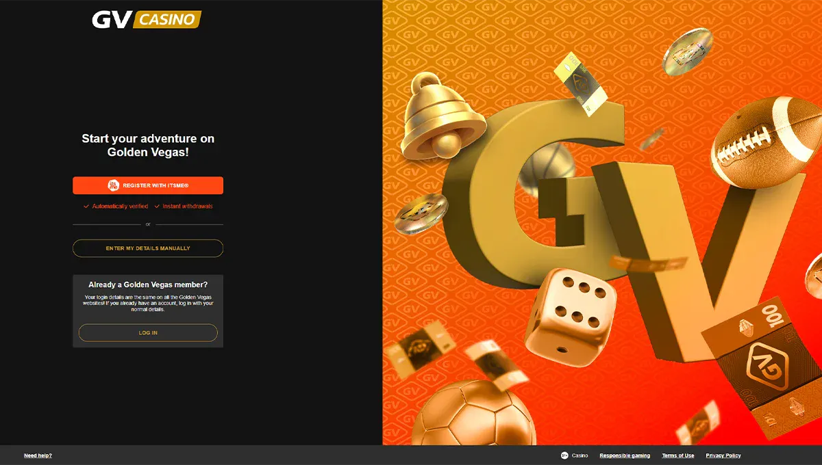 Register on Golden Vegas Casino