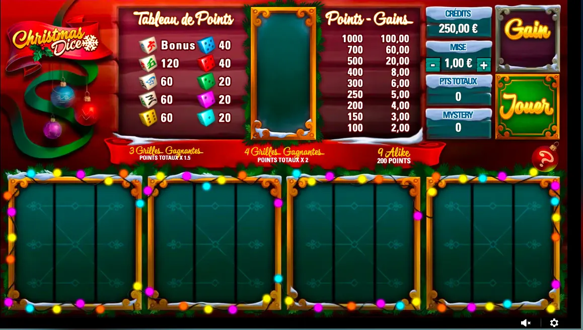 Speel nu Christmas Dice van Gaming1 bij Golden Vegas Casino
